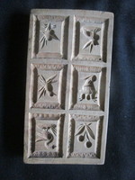 Gingerbread shape baking dish sharp - deep contour wood carved 6 ancient patterns Hungarian handwork