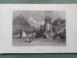 Cetara , Salernoi öböl.Eredeti acelmetszet ca.1847