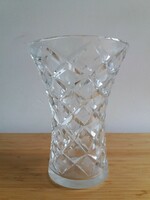 Etched glass, crystal vase 16 cm