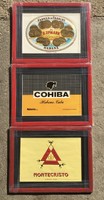 Kubai szivarmárkák (4db) Cohiba, Montecristo, H. Upmann szivarok emblémái