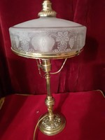 Art Nouveau antique copper table lamp, with optional shade. Advent discount!