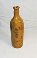 Antique Zsolnay heart stamp st. Hubertus earthenware bottle - 1900s'