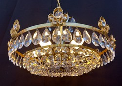 Crystal chandelier in Hollywood regency style