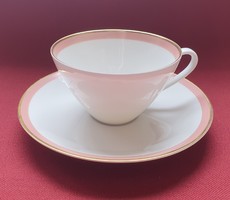 Arzberg német porcelán kávés teás csésze és csészealj szett rózsaszín púder szín tányér