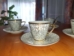 Aranyozott cseh kávés csésze szett