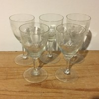 Glass stemmed glass with grape pattern