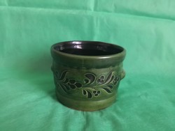 Green glazed ceramic bowl
