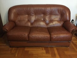Leather sofa - convertible sofa, 2 armchairs
