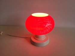 Old retro red glass lamp mid century bedside lamp