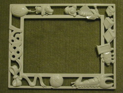 Baby painted picture frame (white), metal