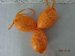 Húsvéti narancssárga tojásdísz, három darab, magassága 6 cm. Vanneki!