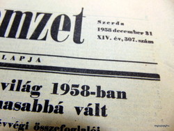 1958 December 31 / Hungarian nation / for birthday :-) newspaper!? No.: 24448