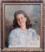 Mihalovits Miklós (1888-1960) Fiatal Lány Portré