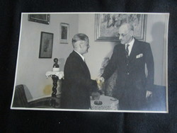 Circa 1946 President of the Republic Mihály Károlyi and Zoltán Tildy original marked contemporary photo