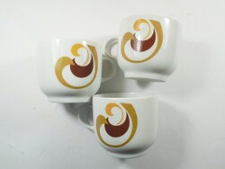 Régi Retro Alföldi Porcelán teás kávés csésze, 3 db , készlet része, kb. 1970-es évekből