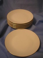 N4 Antik Monarchia beli 7db aranyszélű lapos tányér jelzett hibátlanok 24-cm