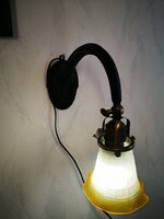 Antique Art Nouveau table lamp, wall arm, multi-function wall lamp, desk, bank lamp. Video too!