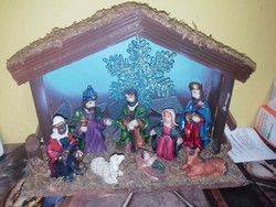 Christmas nativity scene with figures 25 cm x 18 cm