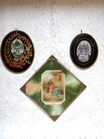 Antique glazed holy pictures