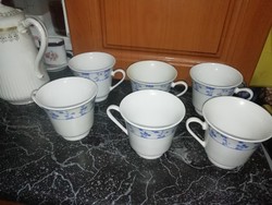 Antik, porcelán teás csészék 6 db hibátlan állapotban