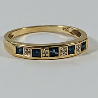 Sapphire & diamond half eternity ring