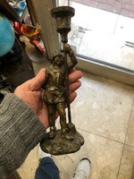Bronze candle holder statue, height 28 cm, for living room