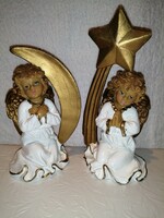 2 marked and numbered Italian angels. Figure, statue, decoration.