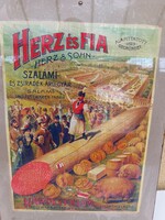 Eredeti Herz Szalámi Antik Plakát/Reklám