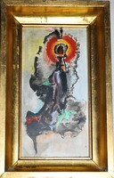 Marsovszky Endre (1916-1989) akvarell 12x23 cm (keret nélkül)
