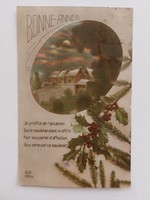 Régi karácsonyi képeslap levelezőlap tájkép