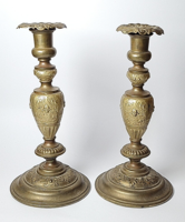 Pair of antique Judaic sabbath candle holders / sabbath / sabbat