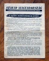 Szabad Magyarország Nemzeti Ellenállási Mozgalom forradalmi röplap 1956 -55 5. és 10. szám RITKASÁG