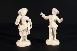 1830. 2pcs capodimonte porcelain figurine Neapolitan capo di monte male woman 11cm