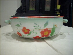 Enameled flower bowl