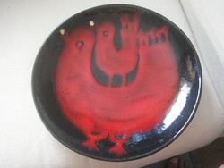 Cock chick craftsman decorative plate, marked jury 29 cm