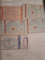 Népstadion tickets from the 1950s.