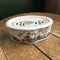 Antik kézzel festett kínai porcelán szappan tartó