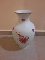 Nagy Herendi Apponyi pur-pur mintás öblös váza. 32 cm