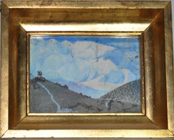 Marsovszky Endre (1916-1989) Havasok - akvarell (méret: 15x10 - keret nélkül)