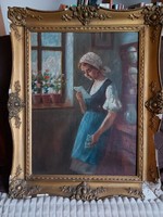 Antique painting - there in Zoltan - 345