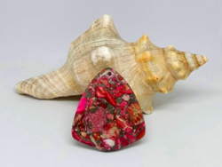 Pink tengeri üledékes jáspis cabochon medál gyöngy G03565