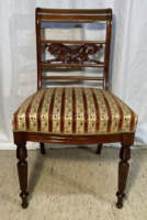 Mahogany chair with upholstered carved back