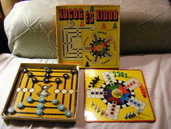 retro  Kocog és kidob mágneses társasjáték + ajándék régi malom játék korongokkal