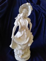 Bisquit porcelain girl statue, large size, flawless 37 cm