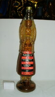 Retro "Napoca Cognac" bontatlan címkés ital - konyak nőalakos üvegben