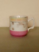 Old antique eosin-glazed tea coffee mug with elf ears porcelain mug cup