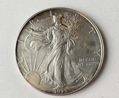 702T. 1 Forintról! 1993–as 1 uncia (31,1 g) 999‰ amerikai ezüst befektetési érem!