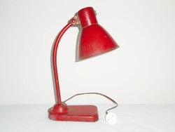 Retro, design loft table, red desk lamp.