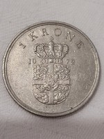 Denmark, 1 kroner, 1972.