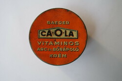 "BAEDER CA-O-LA" régi, bőrkrém (nagy doboz) 1940es évek